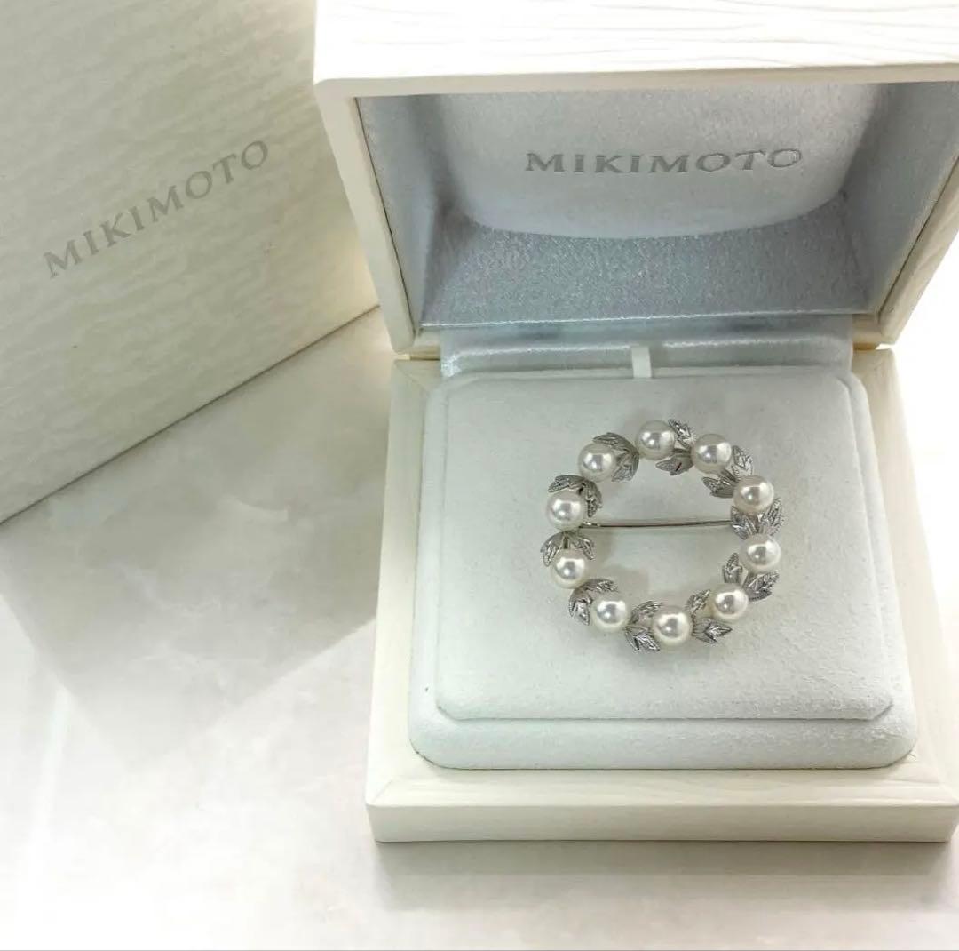 【極美品】ミキモト パール ベビーパール ブローチ リース サークル 現行品