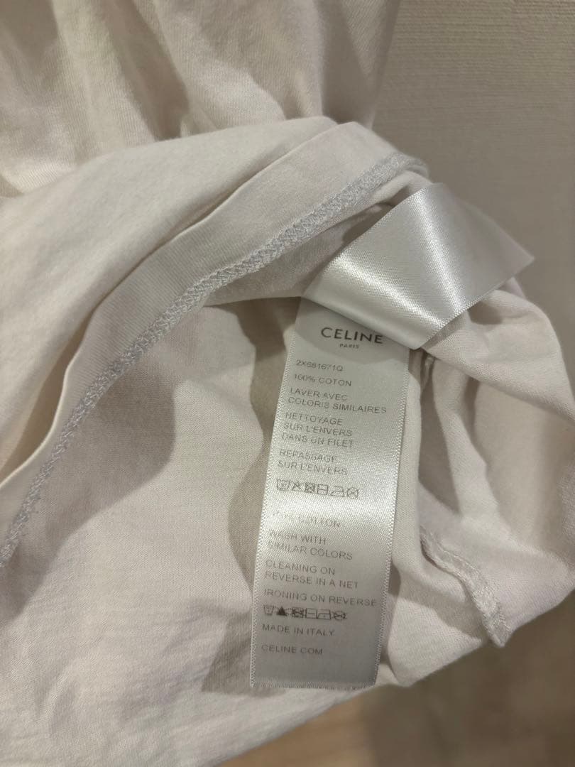 CELINE ロゴ Tシャツ ホワイト Lサイズ
