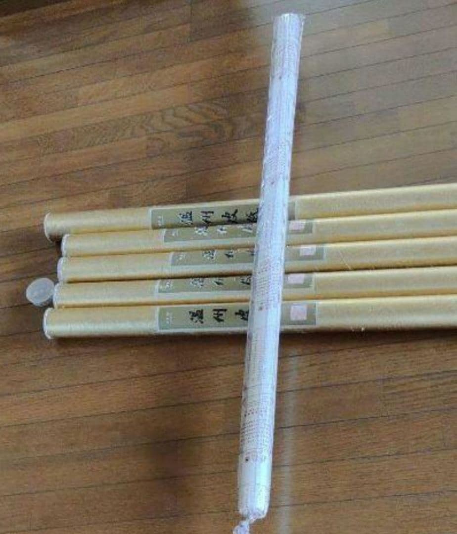 書道水墨画用精品　旧蔵1980年代北京栄宝斎販売した古紙超大型温州皮紙5本セット