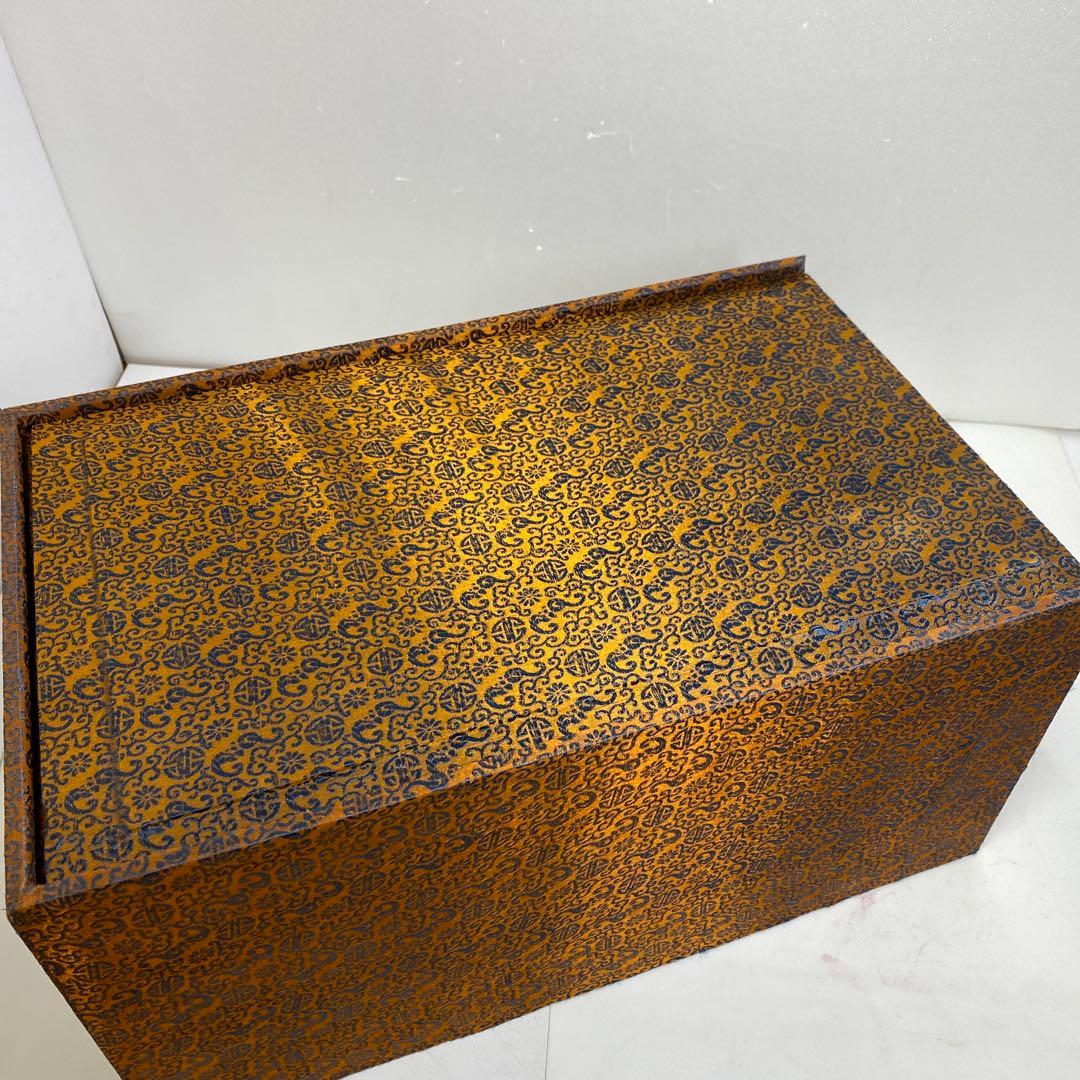 中国美術　青釉花入　共仕立箱　高さ約31㎝　タサコサ　東さ7-1102⑤