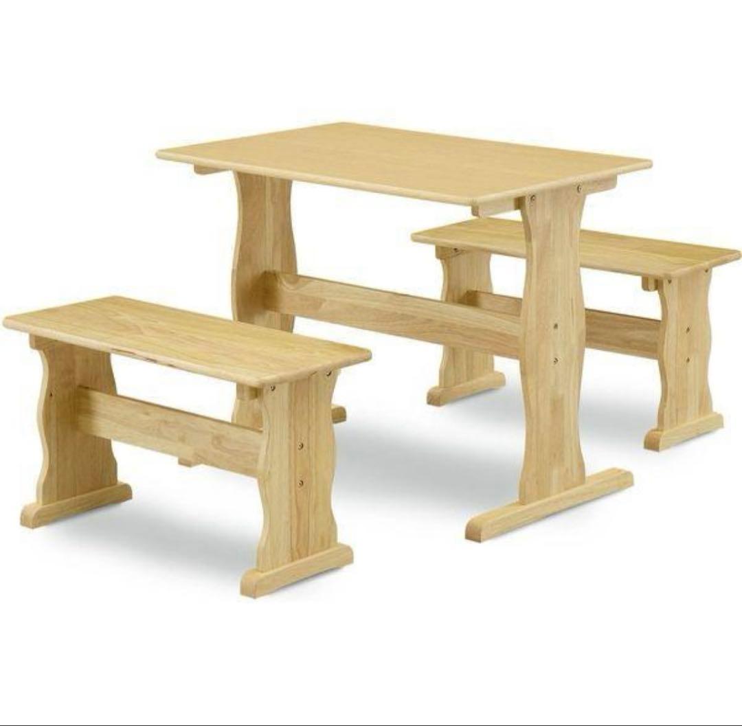 ダイニング テーブル ベンチチェア3点セット 木製 ナチュラル サンコウ ※i1