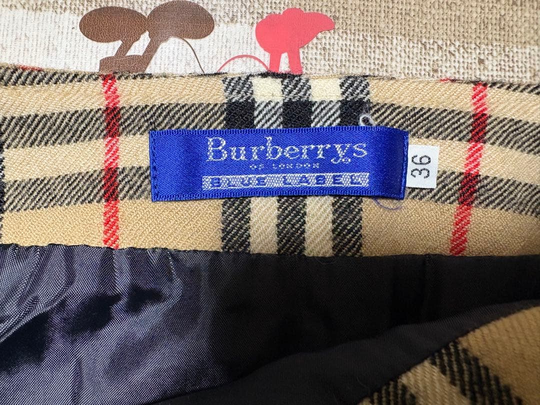 Burberry blue label ノヴァチェック柄　ウール100%