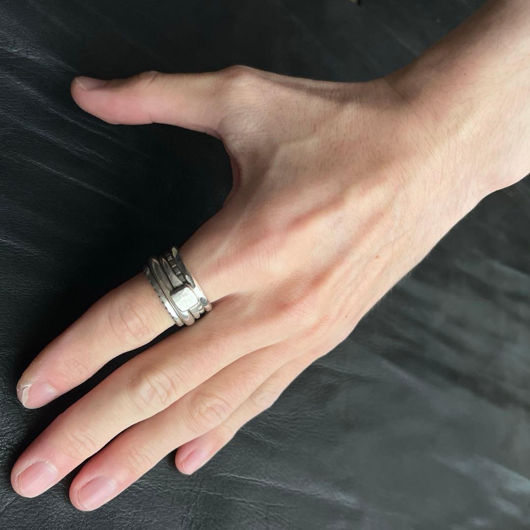 フランス　スターリング　シルバー　リング　セット　ヴィンテージ　ユーロ　ST0