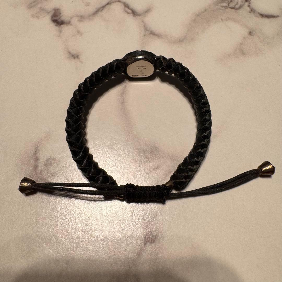 GUCCI グッチ クレスト エンブレム 編み込み レザー ブレスレット 925