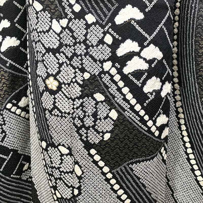 506z7〇高身長な方にも 振袖 総絞り 金彩 花 松〇美品 成人式 結婚式