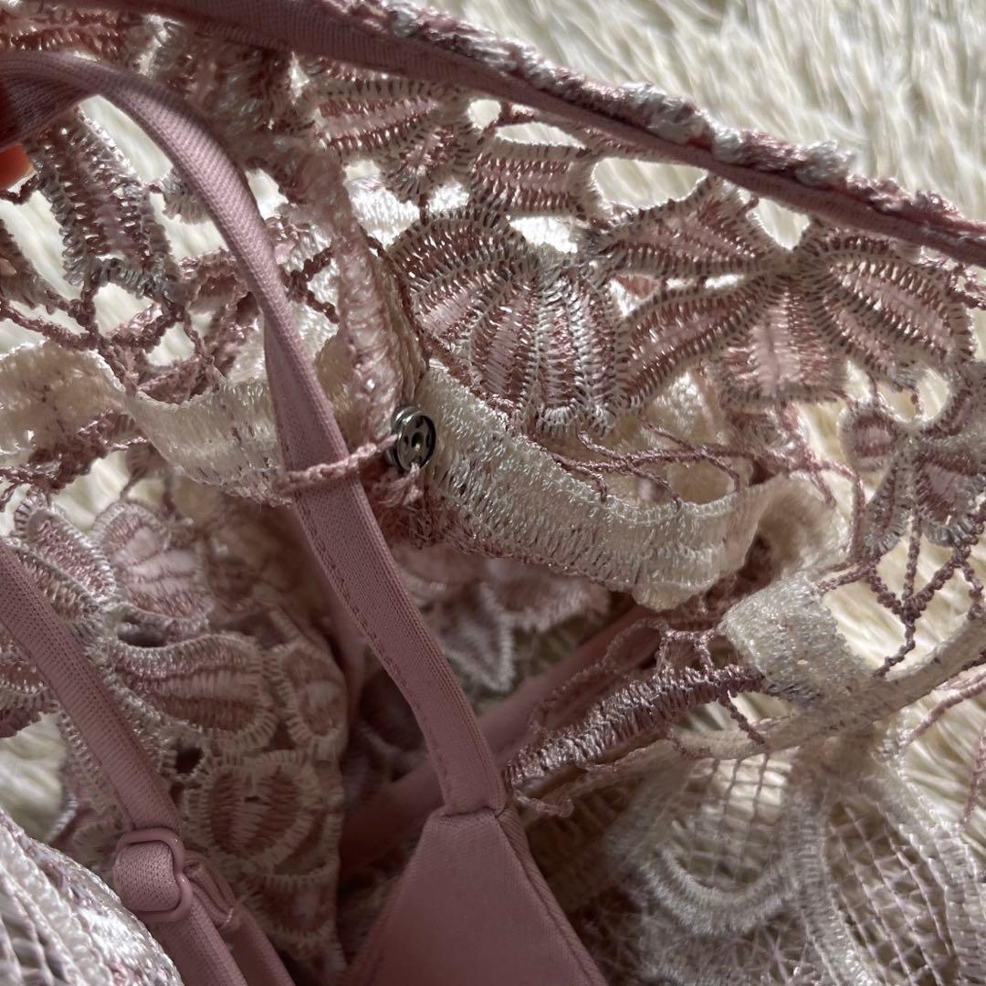 英国発　PHASE EIGHT 大きめ　清楚ピンク　刺繍ワンピース　美品　LL