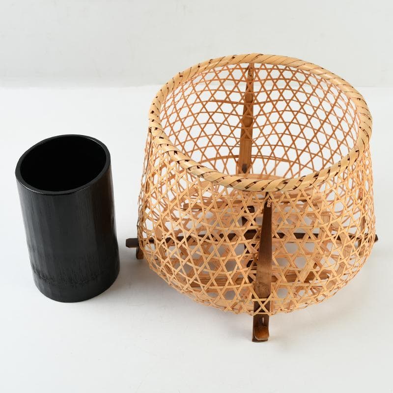 茶道具　竹穂作　花籠　花生　共布共箱　V　R9078B