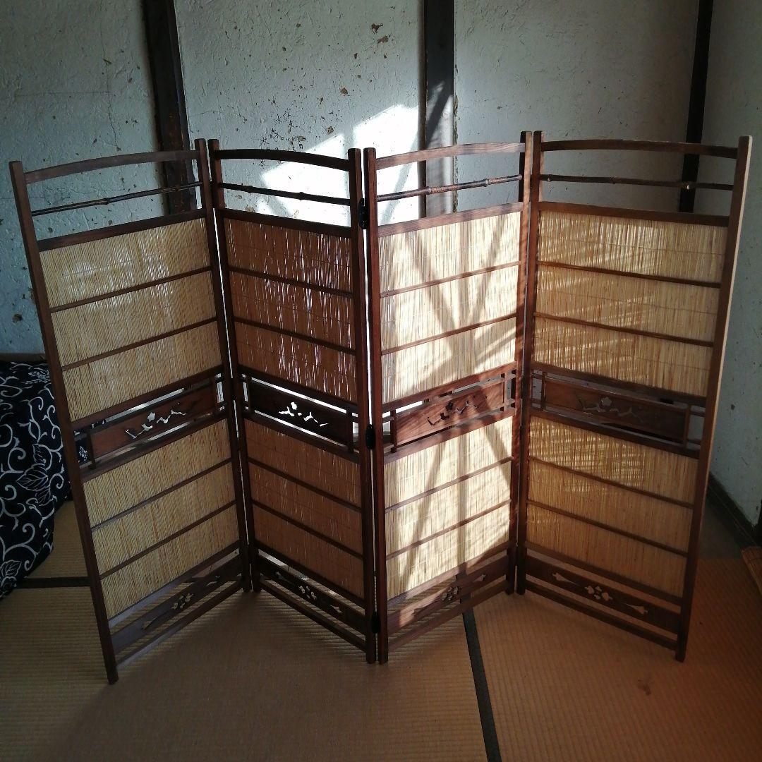 神代杉御簾屏風　121cm　桜紋