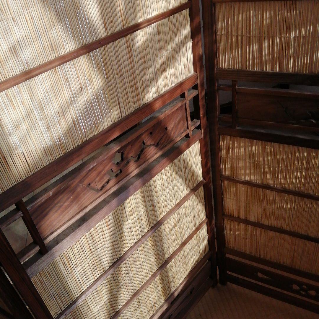 神代杉御簾屏風　121cm　桜紋