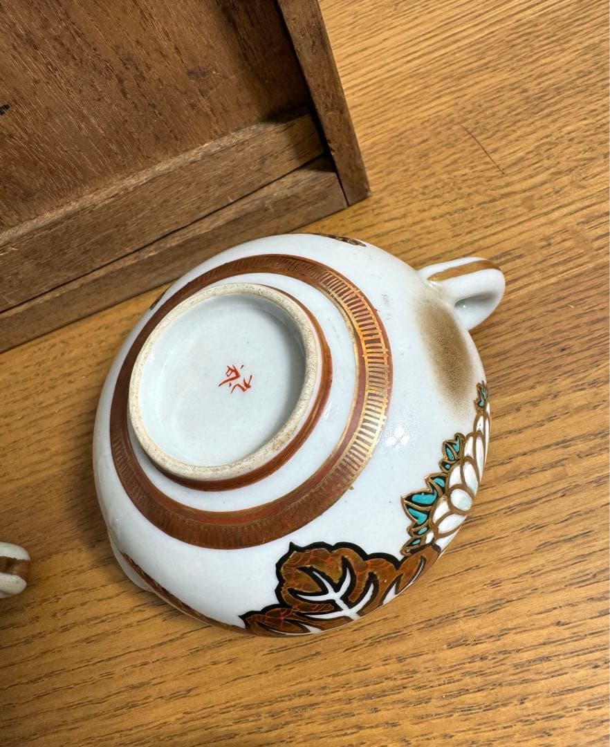 410 訳あり　古九谷煎茶器揃　共箱