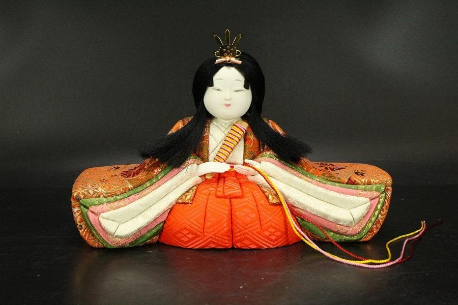 お雛様 親王飾り 木目込 大内人形 台付き 美品 707