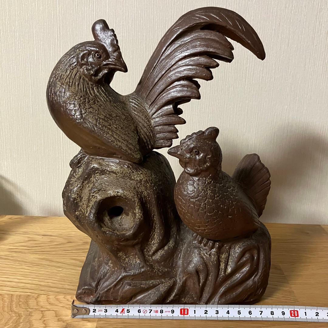 備前焼　鶏　酉　縁起物　置物