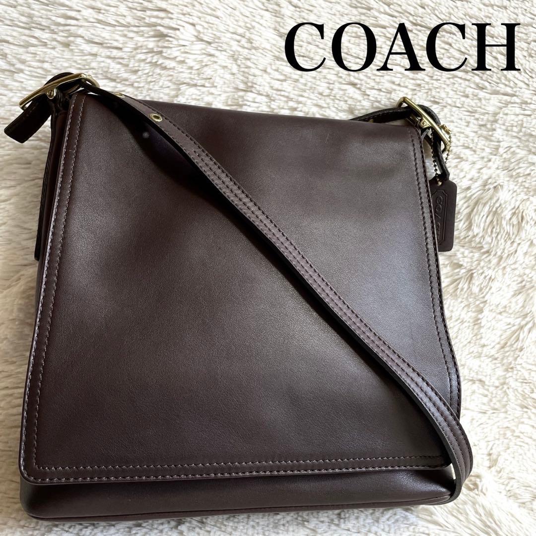 美品 オールドコーチ フラップ ホック グラブタンレザー ショルダーバッグ