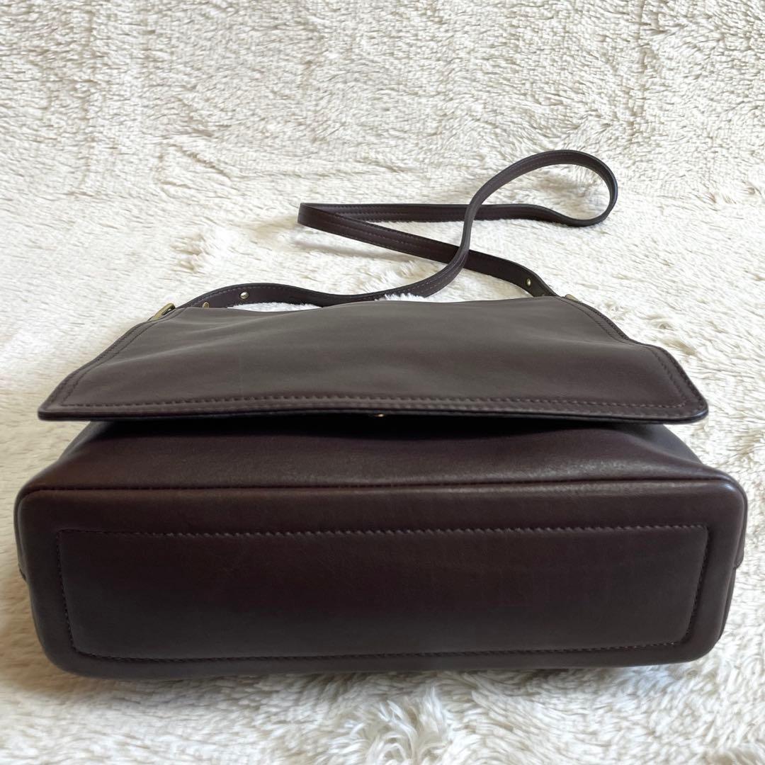 美品 オールドコーチ フラップ ホック グラブタンレザー ショルダーバッグ