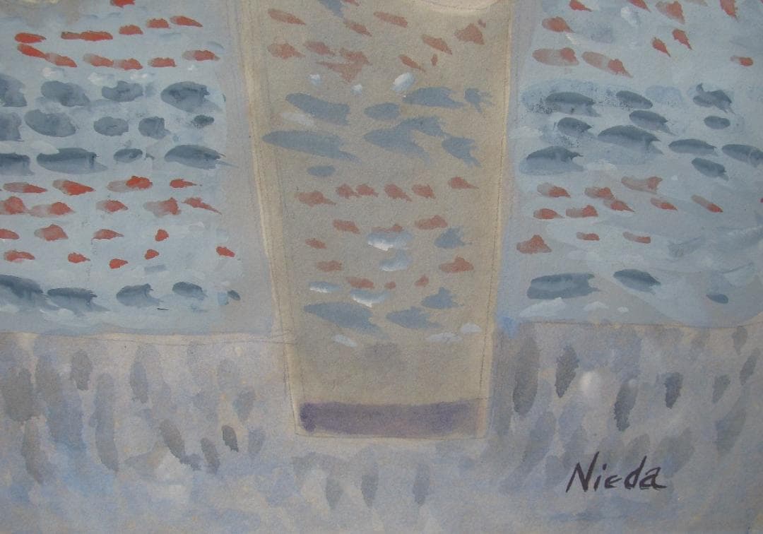 仁戸田秀吉「パンジー（C)」5号大,水彩,額付き,茨城県近代美術館収蔵