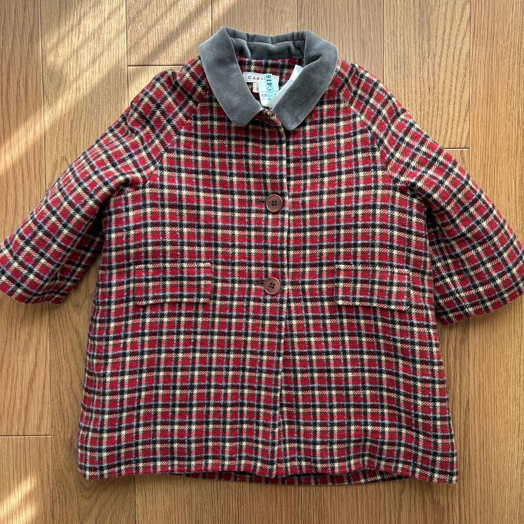 CARAMEL チェック柄ウールコート 2Y