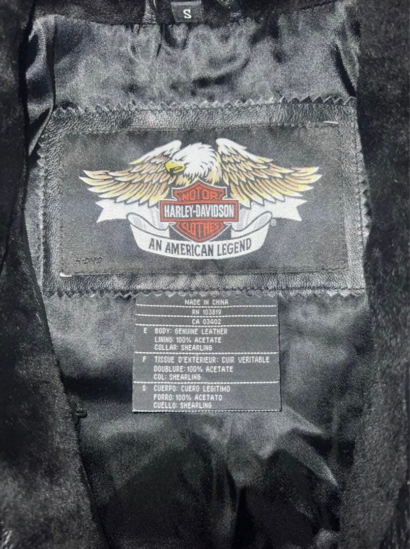 Harley-Davidson 本革レザージャケットファー　ハーレーダビッドソン