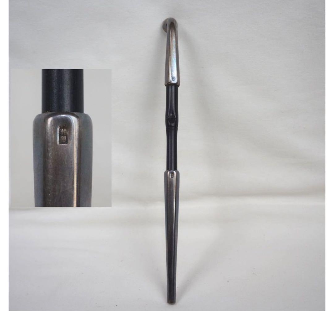 送料無料　上品　喫煙具　純銀製煙管　瑪瑙緒締玉　象嵌金具