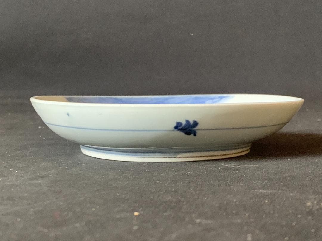 古伊万里 染付 梅図 中皿 江戸中期　藍九谷藍柿右衛門 874