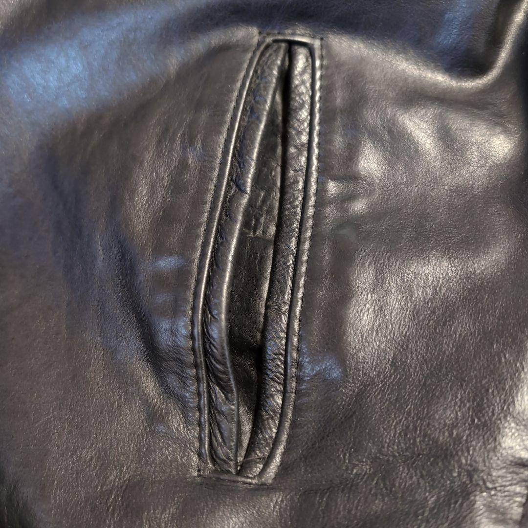 Schott ブラックレザーライダースジャケット 42