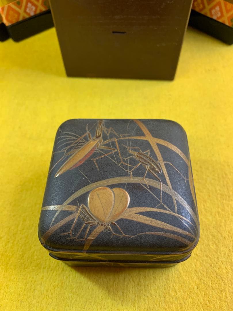 古民家 明治 江戸時代 時代 螺鈿細工 研出し 蒔絵 時代物漆器 古美術 木箱入