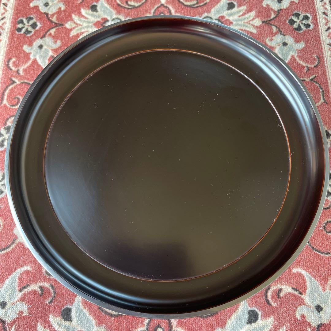 漆器　高台皿　蒔絵　金彩　木箱付き