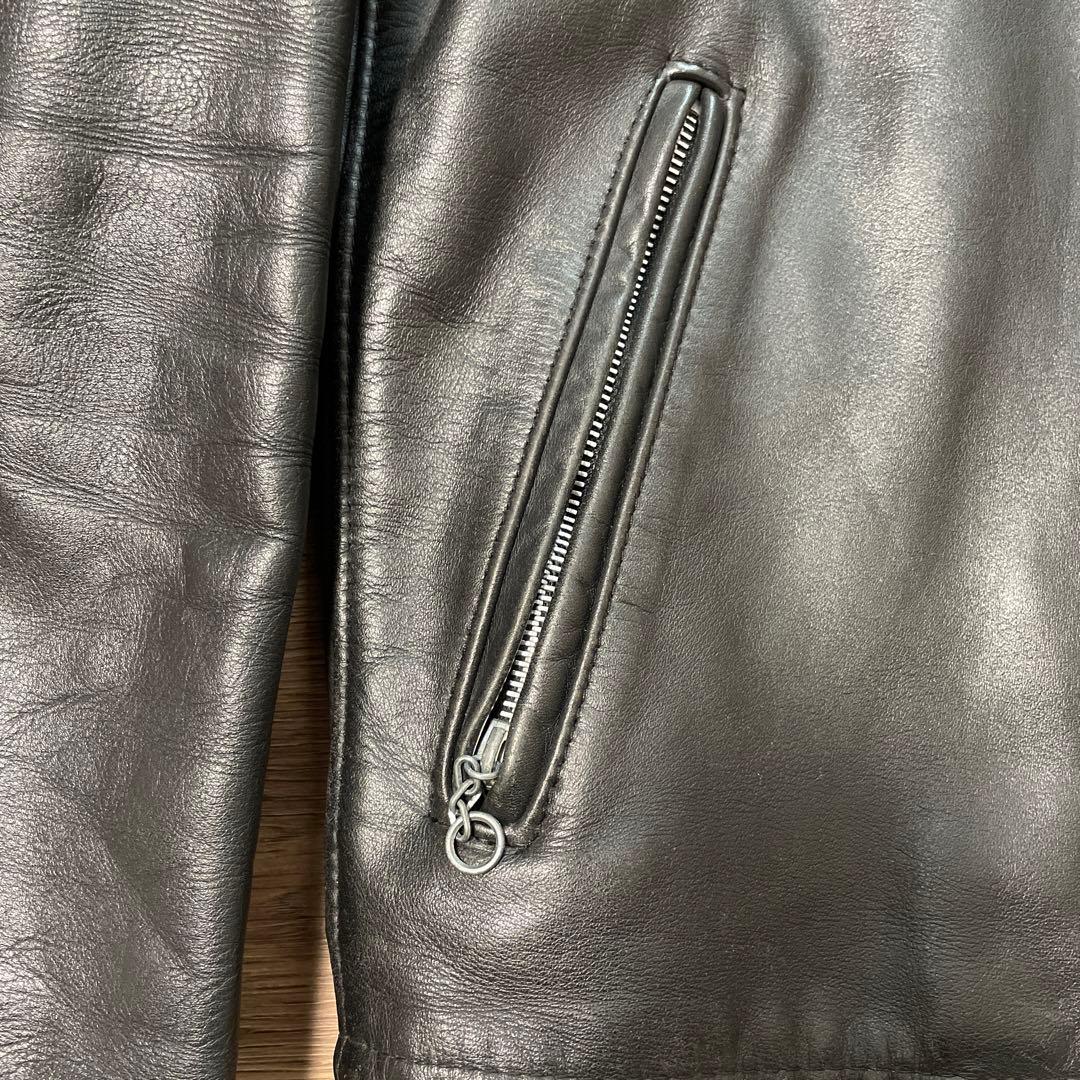 schott 641 レザーシングルライダースジャケット 34