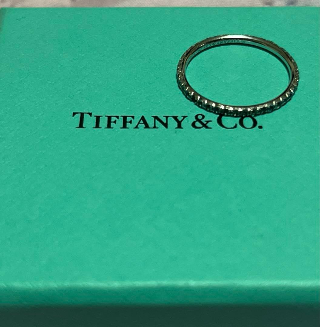 ※訳アリ品　ティファニー K18 アクアマリンフルエタニティリング