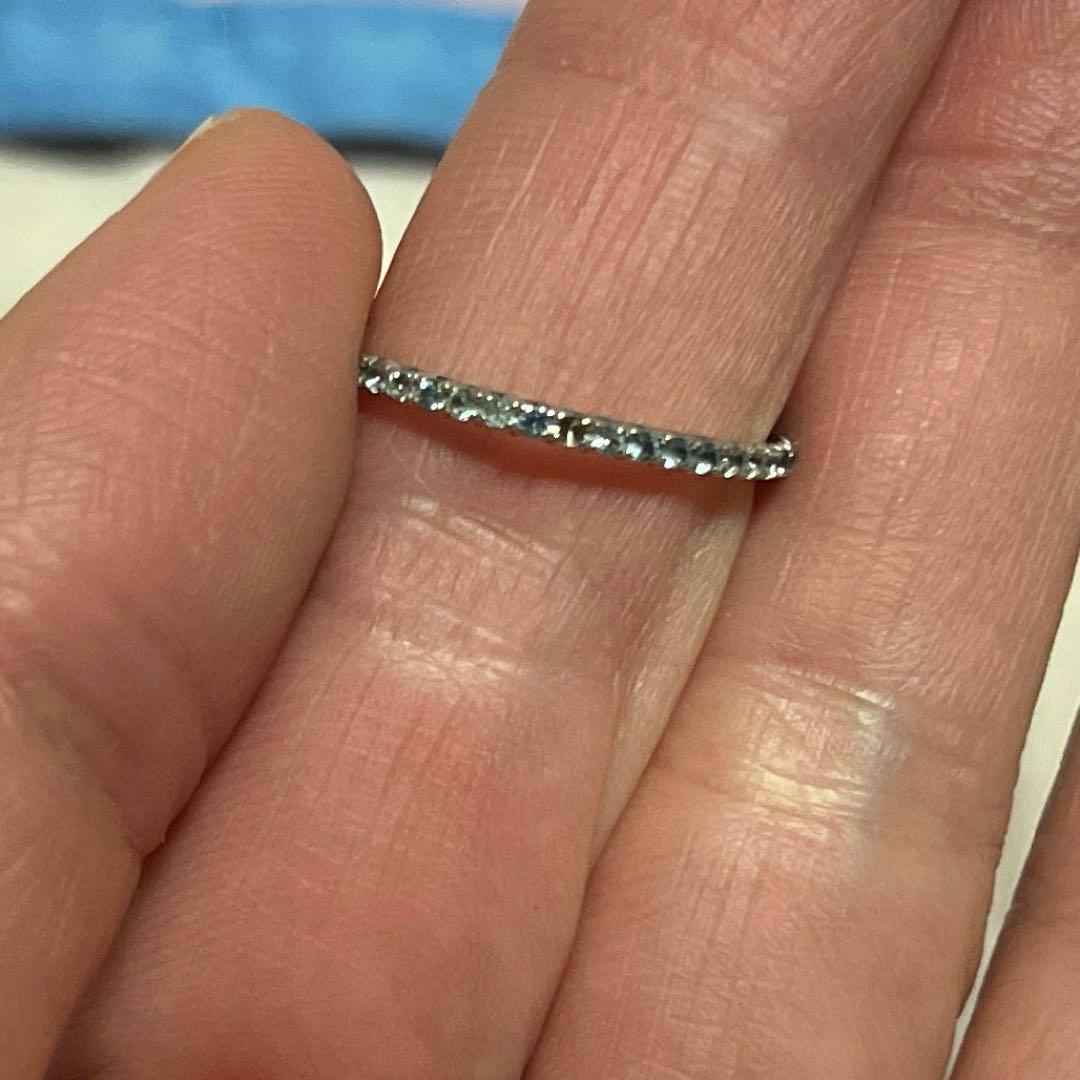 ※訳アリ品　ティファニー K18 アクアマリンフルエタニティリング