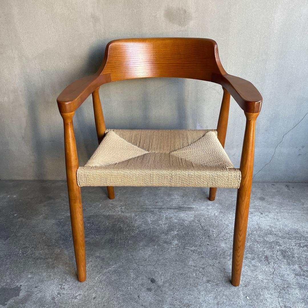 ペーパーコード　ダイニングアームチェア　天然木無垢材