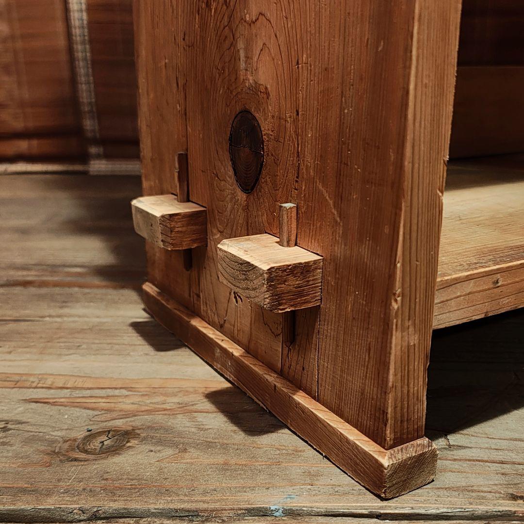 楔本棚　木製本棚4段　オープンラック　昭和レトロ　古家具