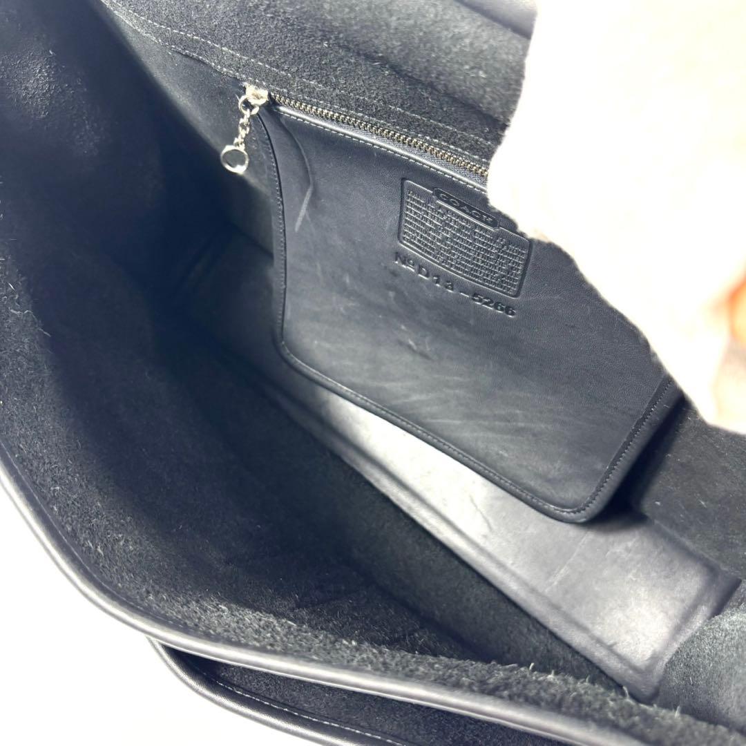 ✨美品✨コーチ ビジネスバッグ A4可 斜め掛け レザー シルバー金具 ブラック