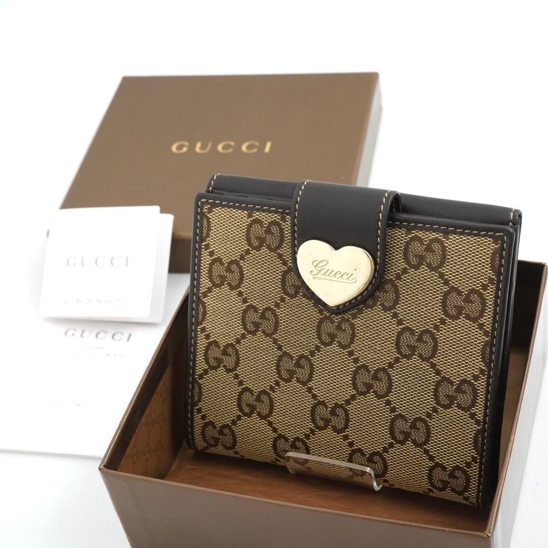 ✨未使用展示品・箱付き✨　GUCCI ミニ財布　ラブリーハート　GGライン　シマ