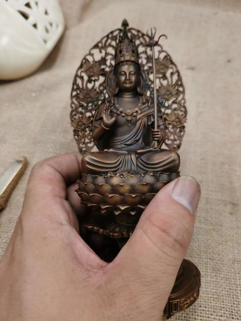 【修縁堂】真鍮仏像 虚空蔵菩薩 置物 チベット密教 魔除け