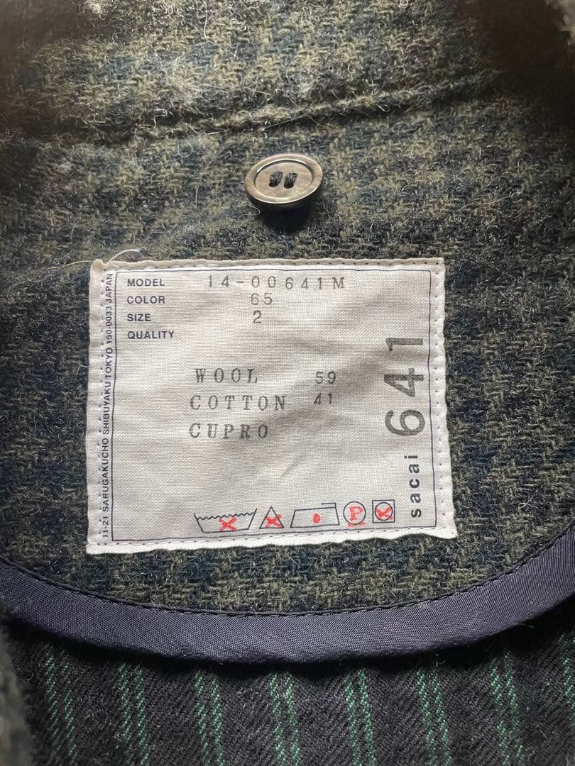 【最初期レアアイテム】sacai 14AW ウールライダースジャケット 2