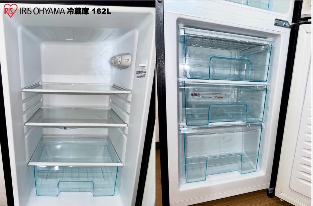 少し大きめ家電3点セット冷蔵庫162L 洗濯機6kg/設置配送無料/首都圏限定