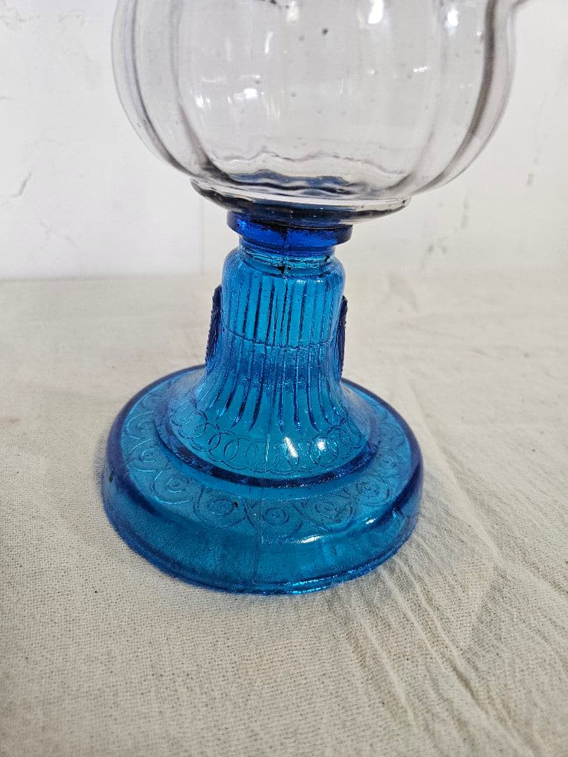 日本のアンティーク ガラス製 オイルランプ アルコール ランタン レトロ硝子