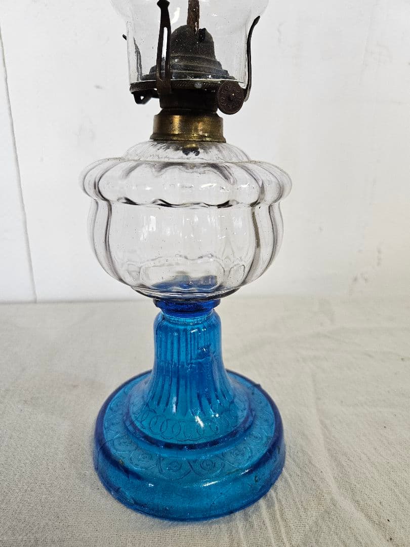 日本のアンティーク ガラス製 オイルランプ アルコール ランタン レトロ硝子