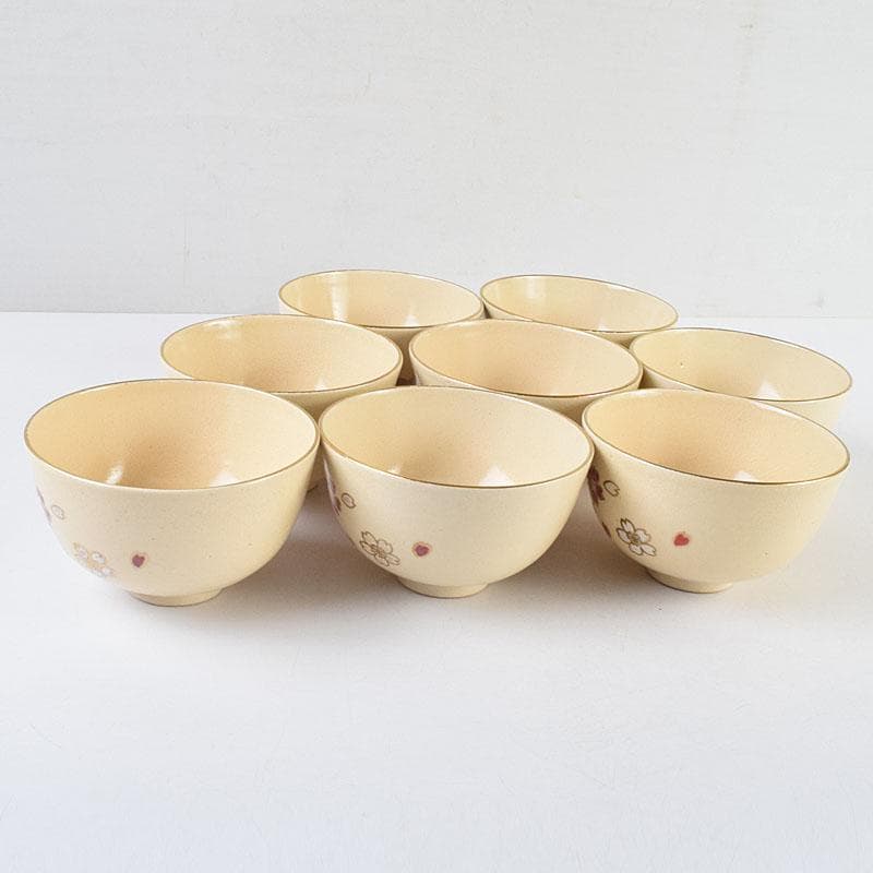 茶道具　京焼　野々村仁清　色絵桜文　数茶碗　八客　M　R9336