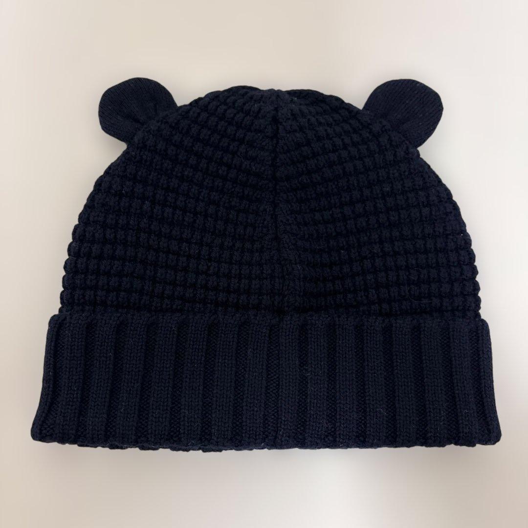 MONCLER キッズ耳付きニット帽 XS ネイビー