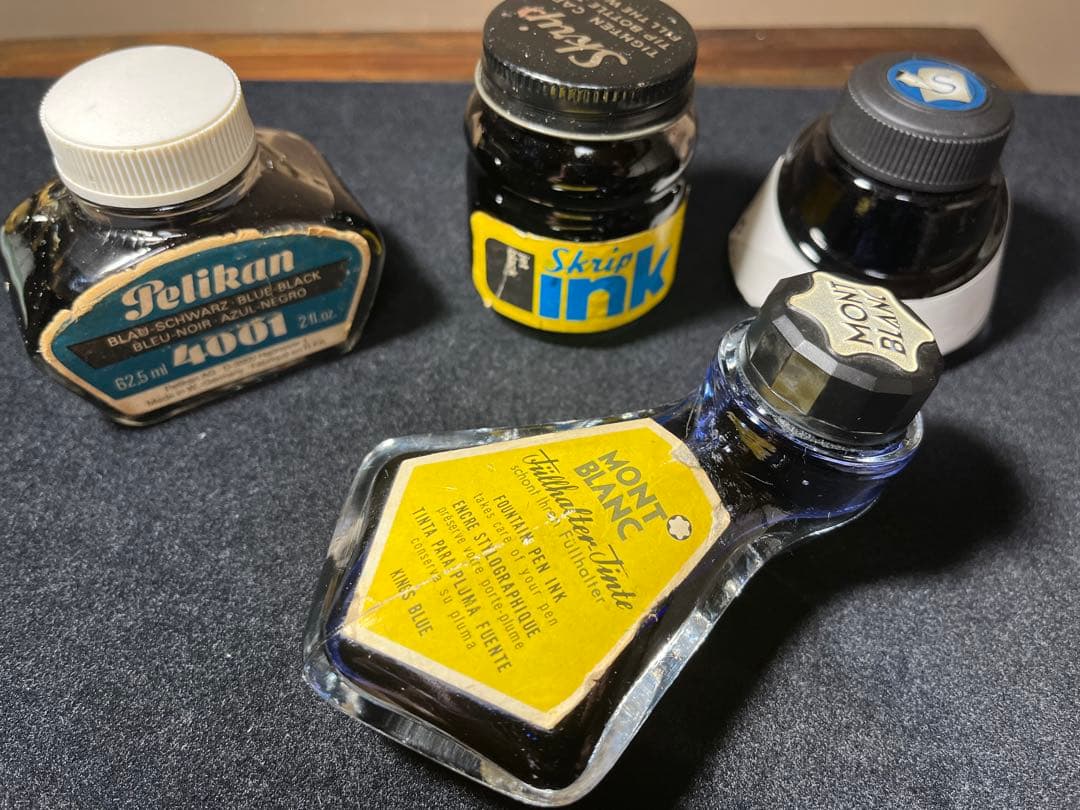ビンテージインク4品（Pelikan, Montblanc, Sheaffer)