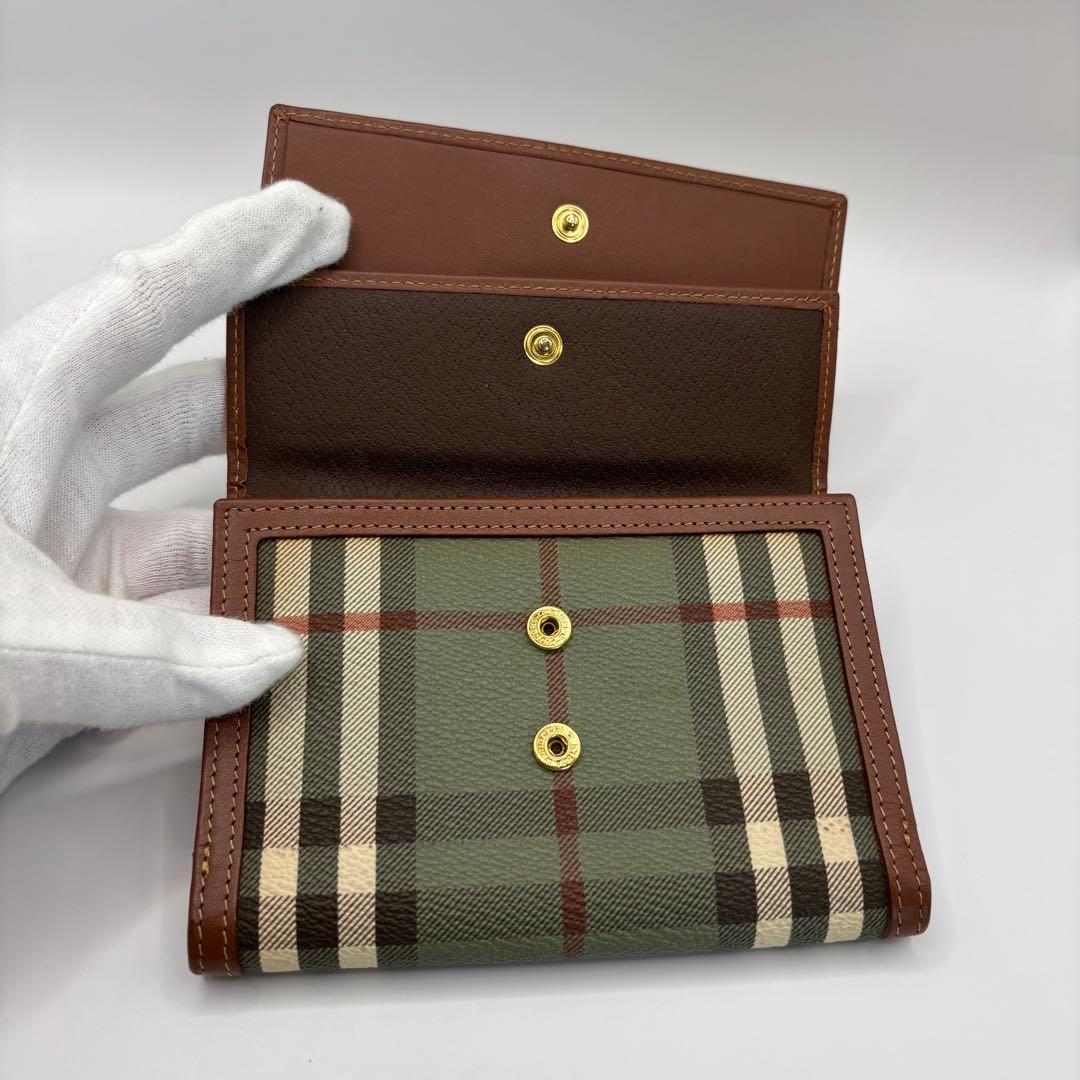美品/希少品　BURBERRYS 二つ折り財布　チェック　グリーン　ブラウン