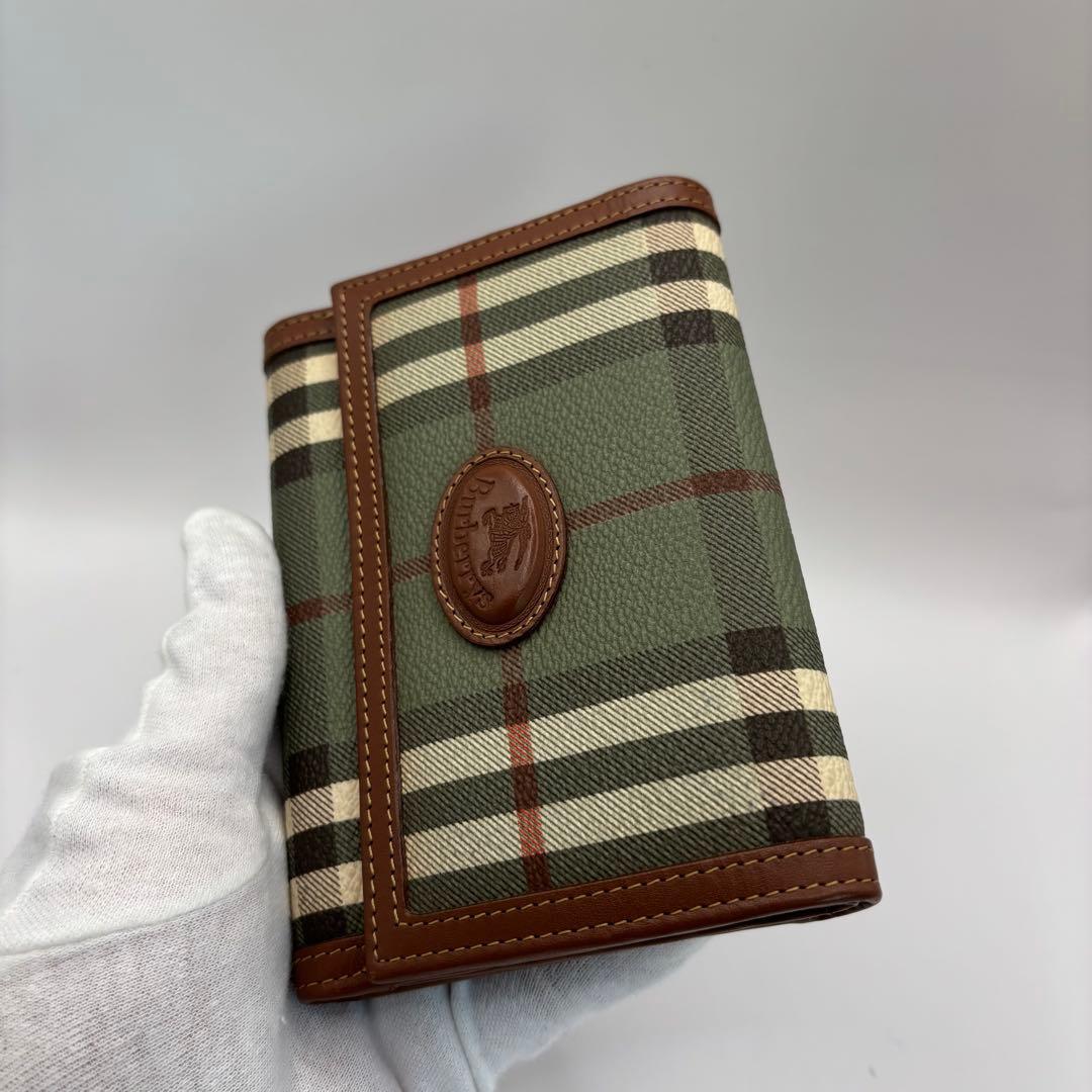 美品/希少品　BURBERRYS 二つ折り財布　チェック　グリーン　ブラウン