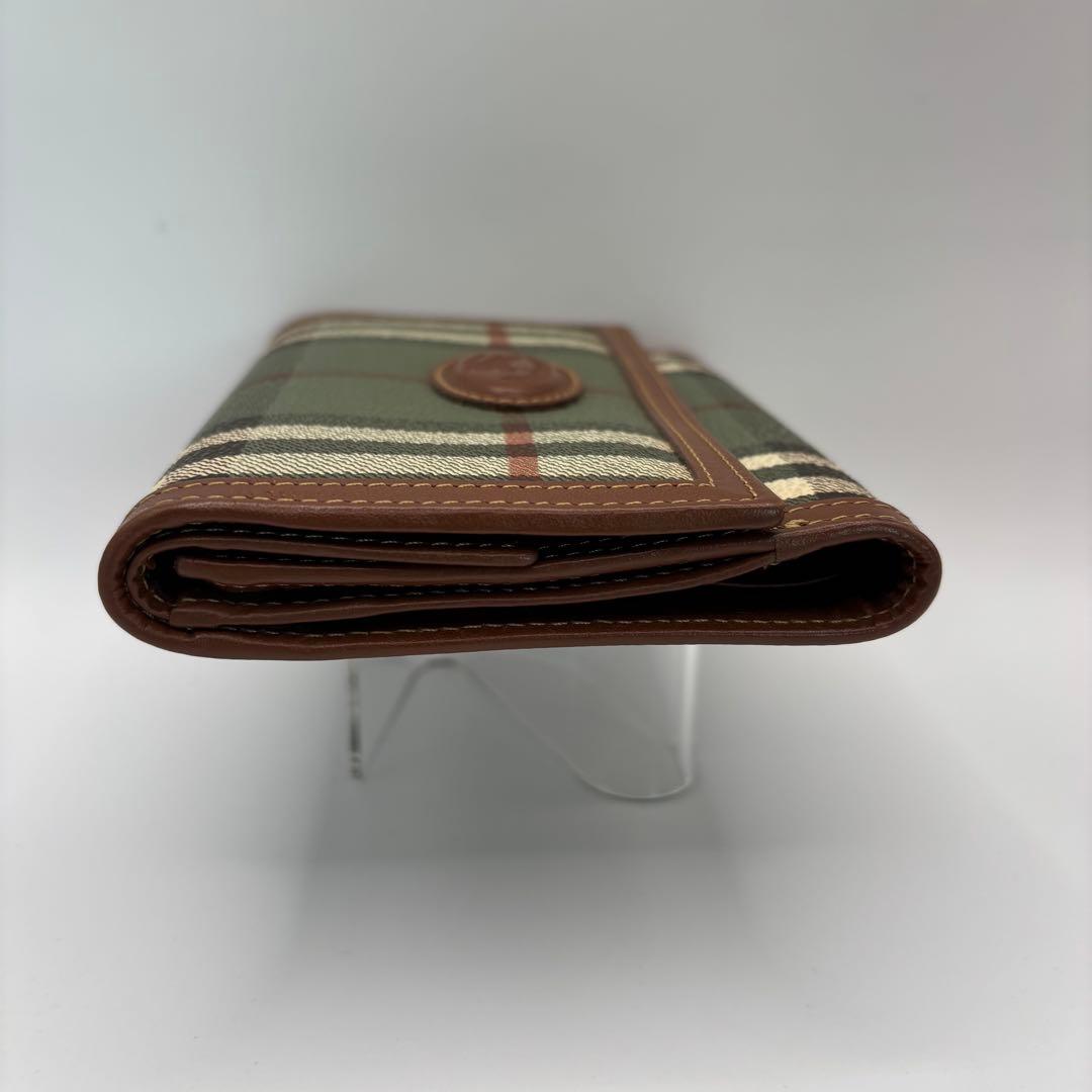 美品/希少品　BURBERRYS 二つ折り財布　チェック　グリーン　ブラウン