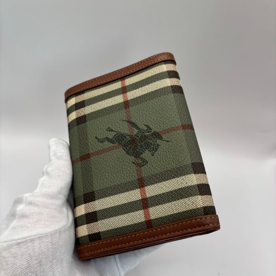 美品/希少品　BURBERRYS 二つ折り財布　チェック　グリーン　ブラウン