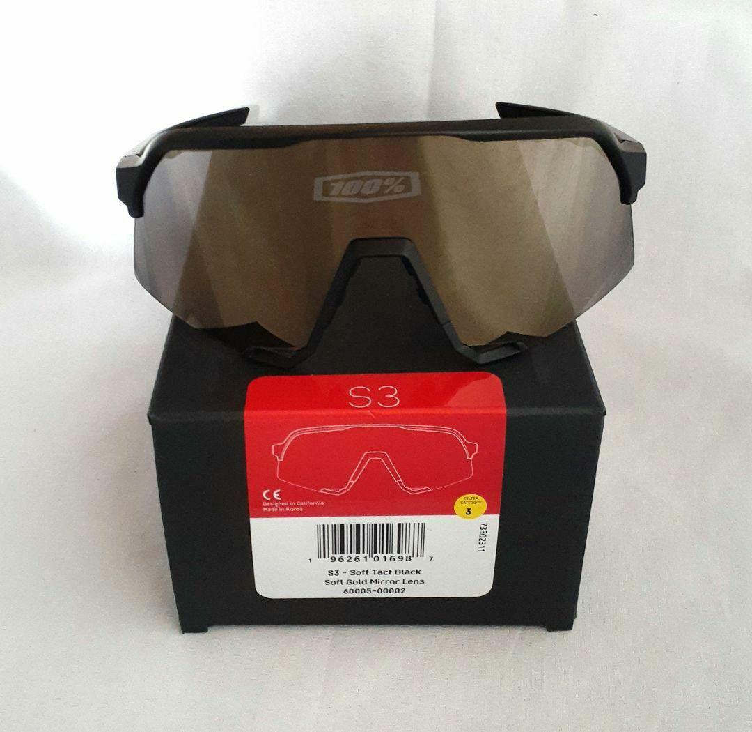 100% S3 ブラック ゴールド ワンハンドレッド サングラス