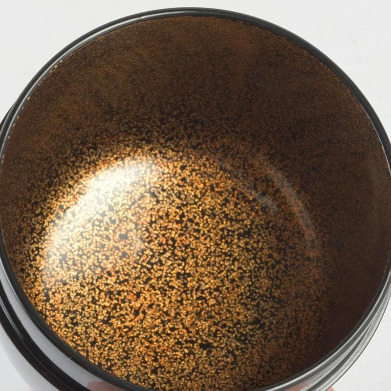 茶道具　黒漆　内金梨子地　棗　時代箱付　V　9665