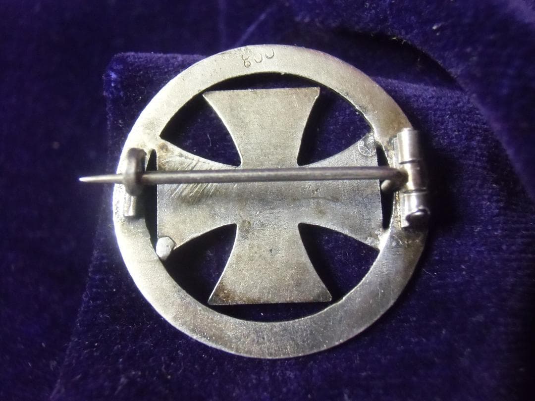 W帝政ドイツ軍/プロイセン王国＊１９１４鉄十字＊銀製ブローチ（実物）