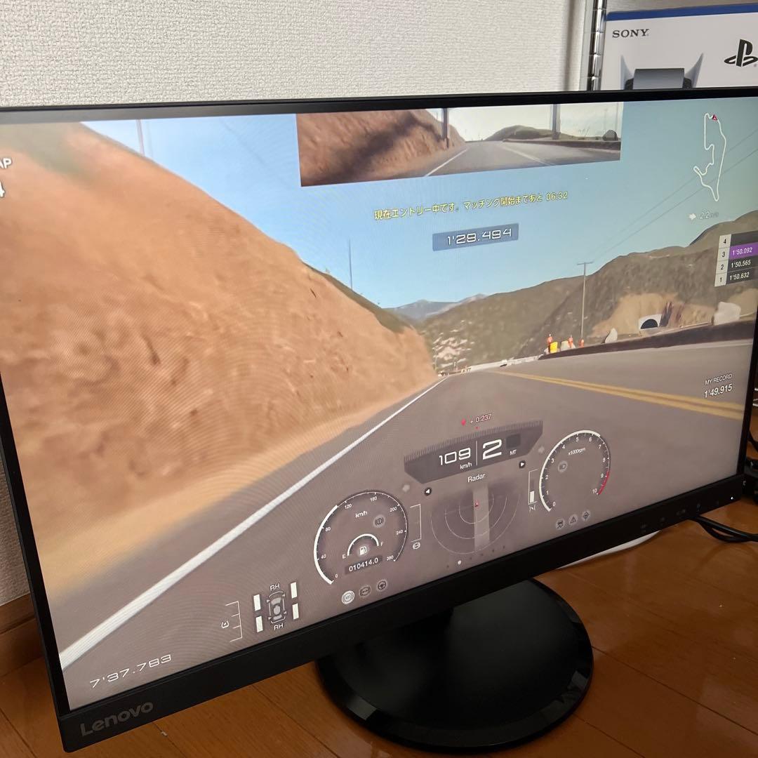 美品 Lenovo 27インチ モニター Switch2 PS5 プラグ付き