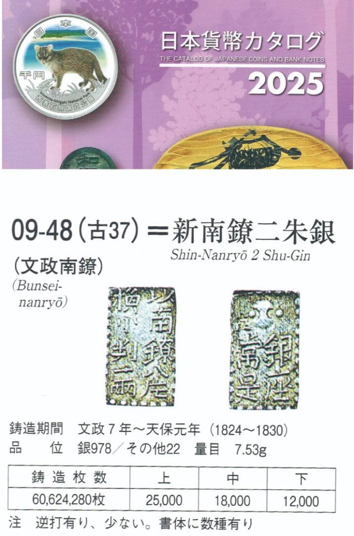 【古銭】新南鐐二朱銀【本　物】